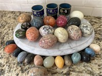 Marble Eggs; Napkin Rings; Marble Slab; and more