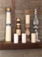 Assortment of wooden candle holders
