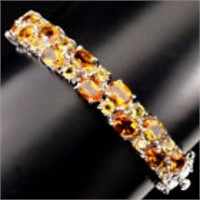 Gracefully 7x5mm Top Rich Yellow Citrine Bangle