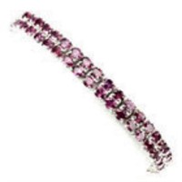 Natural 4x3mm Pink Raspberry Rhodolite Garnet Brac