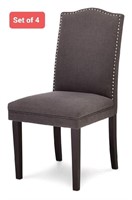 New CANVAS Regent Nailhead Upholstered Dining Chai