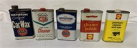 5 car cleaner/polish tins all with some content