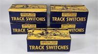 5) AMERICAN FLYER TRACK SWITCHES W/ BOXES