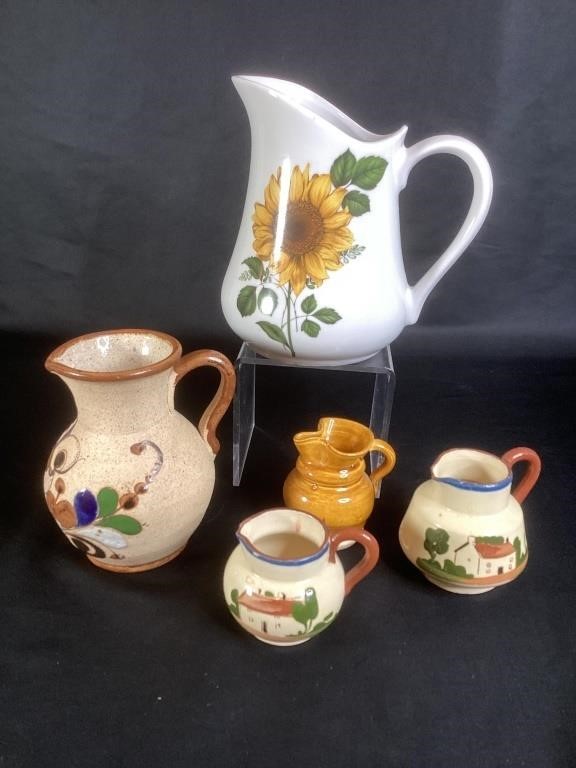 Vintage Torquay Pottery Milk & Cream Pitchers