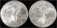 (2) 2011 AMERICAN SILVER EAGLES