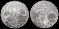 (2) 2005 AMERICAN SILVER EAGLES