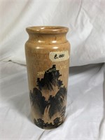 Japanese Painted Wooden Vase