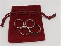 Four Sterling Silver Rings