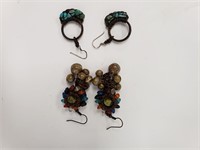 Two Pairs Of Hand-Woven Beaded Earrings