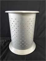 YMACI pierced aluminum trash bin 16"h x 14"diam