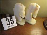 Pair of 7" Tall Marble Book Ends (R1)