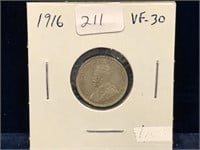 1916 Can Silver Ten Cent Piece  VF30