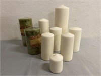 9 Various Size Candles