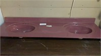 Double bath sink, single bath sink, baby crib,