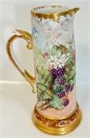 QUALITY LIMOGES FRANCE ARTIST INITIALED PITCHER