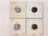 1902 / 1903 / 1904 / 1907 SILVER COIN / 5 CENTS