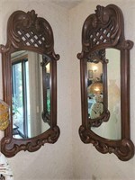Pair Walnut Mirrors