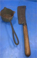 Old meat cleaver,dipper