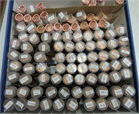Box of 100 BU rolls Lincoln cents, 1975-2019