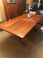 Vintage Hardwood Rustic Lodge Dining Table (See B