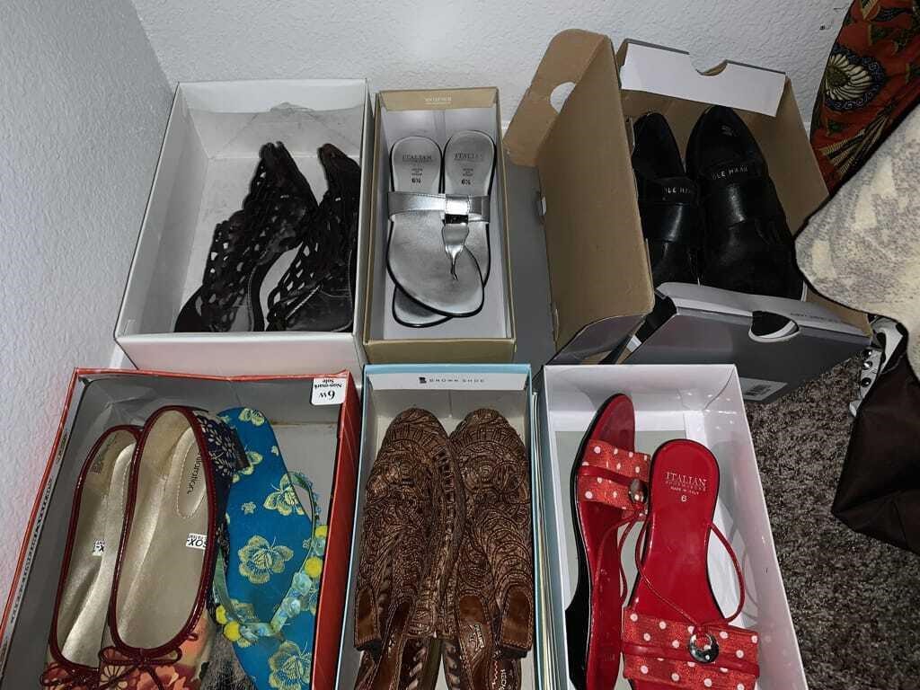 LOT OF 7 PAIRS OF SHOES MOSTLY 6.5 & 7