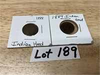 1888 & 1889 Indian Head Pennies