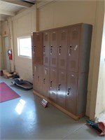 Section of 6 Metal Lockers-Brown