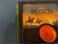 Busch Beer sign with Clock works Breweriana