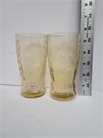 Two Depression Glass Madrid 12 Oz. Tumblers