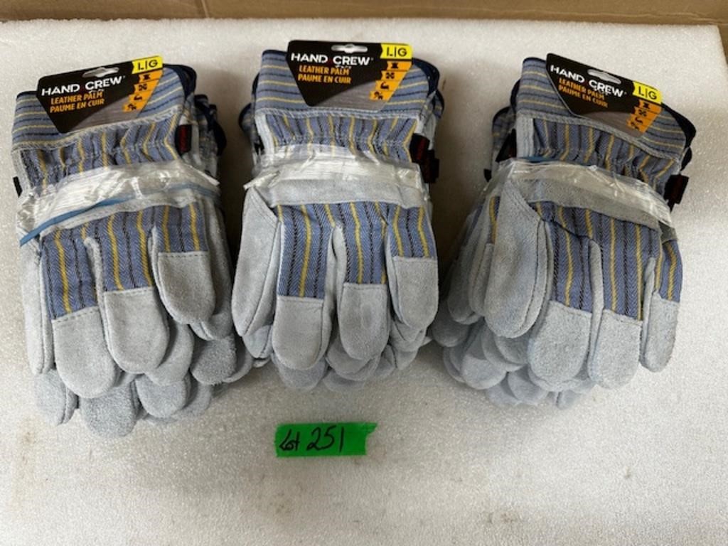 (12) Unused Leather Palm Gloves