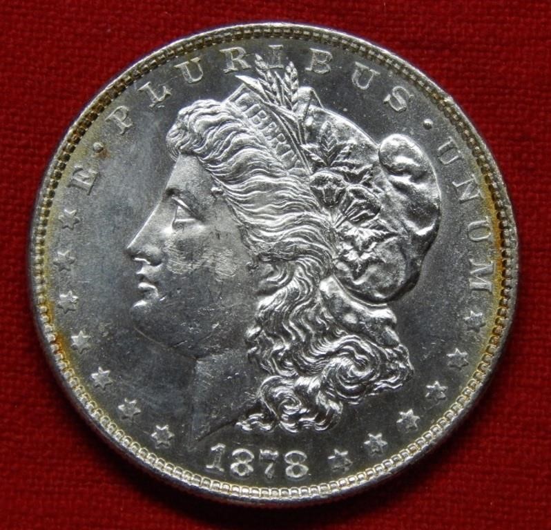 1878 Morgan Silver Dollar 8 Tail Feather