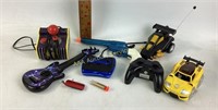 Toy revolver, gun, plastic RC cars untested