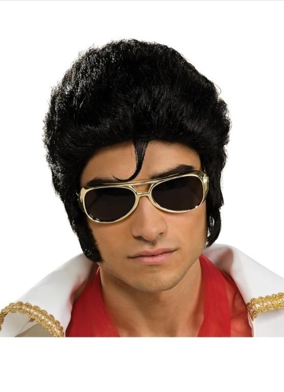 (New) Rubies Costume Elvis Now Deluxe Wig, Black,