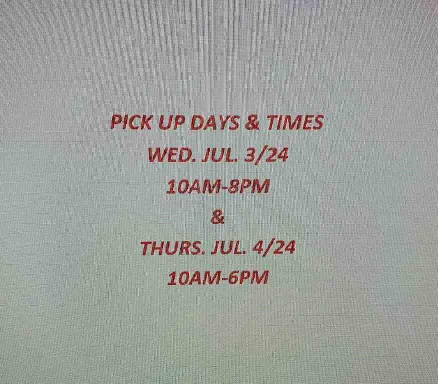 PICK UP DATES & TIMES