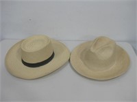 Two Woven Hats One Size Fits All