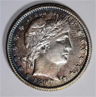 1894-O BARBER QUARTER, CH AU