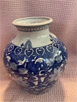 12" Blue & White Vase
