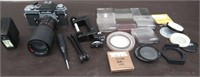 Minolta XE-5 Camera, Vivitar Flash, Filters, Misc