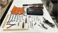 Tool lot w/ cable cutter, wrenches, & tweezers