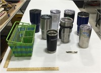 Lot of drinking cups-Menards, North, RTIC, River,