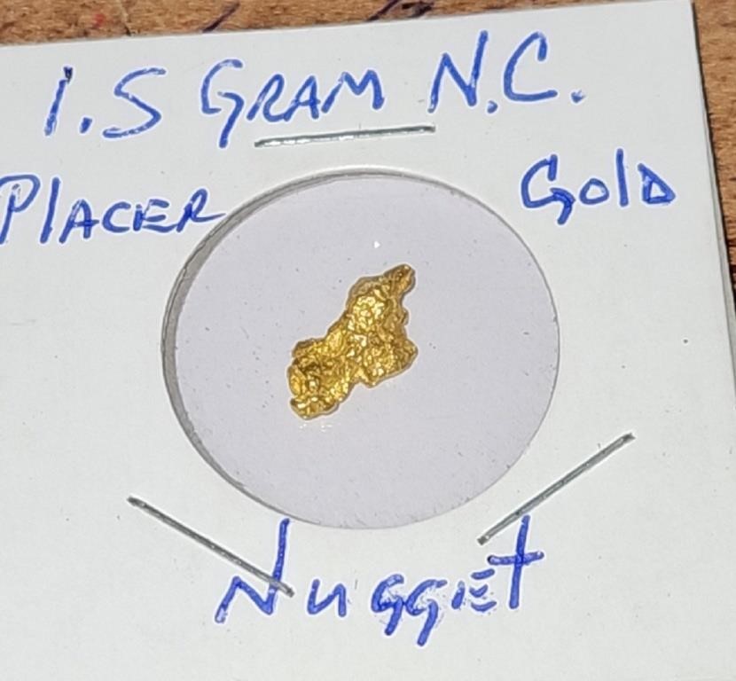 1.5 Grams Natural Placer Gold Nugget