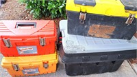 4 ASSORTED HEAVY DUTY TOOLBOXES & CARRIER BOX