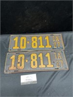 1927 Iowa License Plates