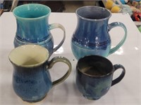 Four Flow Blue Mug Set