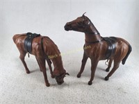 Vintage 1950s Hand Crafted Leather Horses