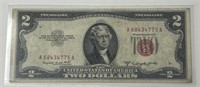 1953 U.S. Two Dollar Bill - Red Label