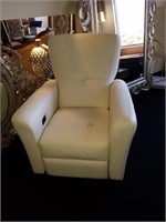 Contemporary Leather Recliner White