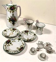 porcelain tea service & miniatures