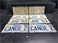 LOT OF 8 VIRGINIA PERSONALIZED LICENSE PLATES