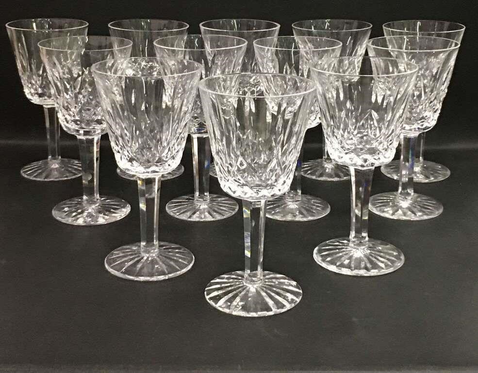 12 Waterford Crystal Wine Glasses